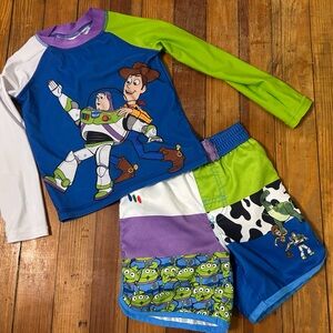 Disney Toy Story Blue and Green Swim Trunks